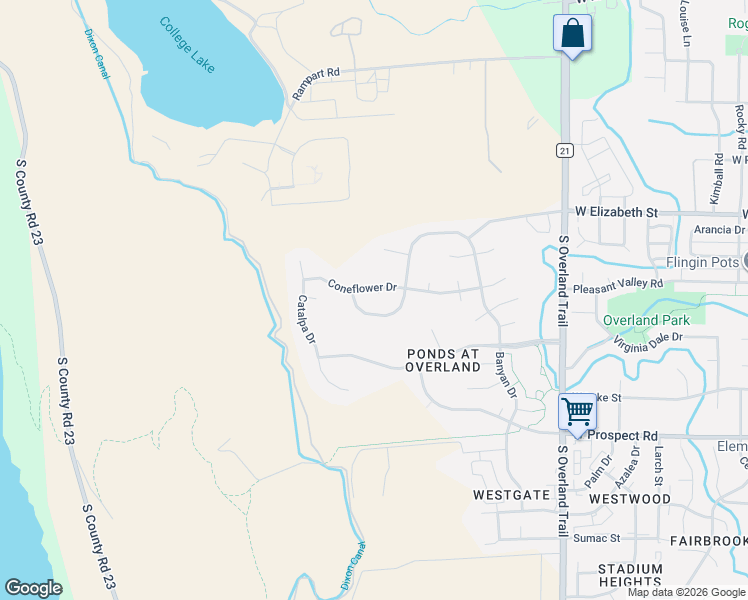 map of restaurants, bars, coffee shops, grocery stores, and more near 3532 Sunflower Drive in Fort Collins