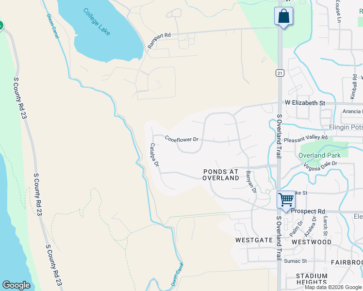 map of restaurants, bars, coffee shops, grocery stores, and more near 3532 Sunflower Drive in Fort Collins