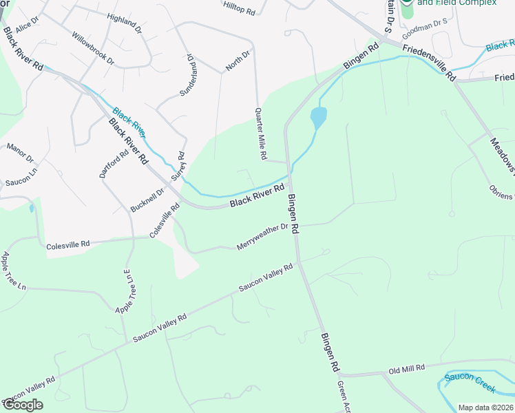 map of restaurants, bars, coffee shops, grocery stores, and more near 2622 Black River Road in Bethlehem