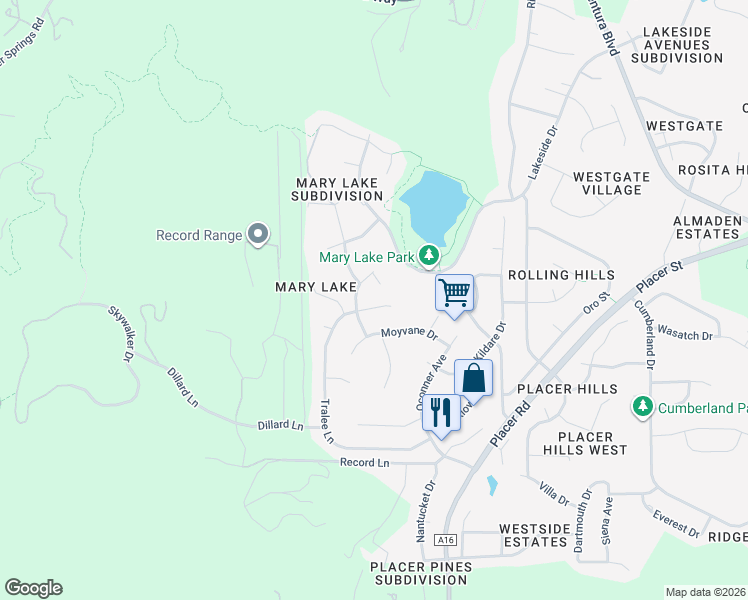 map of restaurants, bars, coffee shops, grocery stores, and more near 1797 Galway Drive in Redding