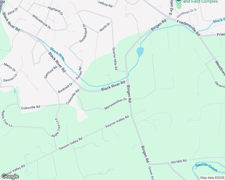 map of restaurants, bars, coffee shops, grocery stores, and more near 2622 Black River Road in Bethlehem