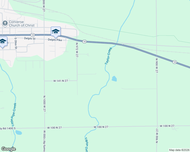 map of restaurants, bars, coffee shops, grocery stores, and more near 9615 West 147 North in Converse