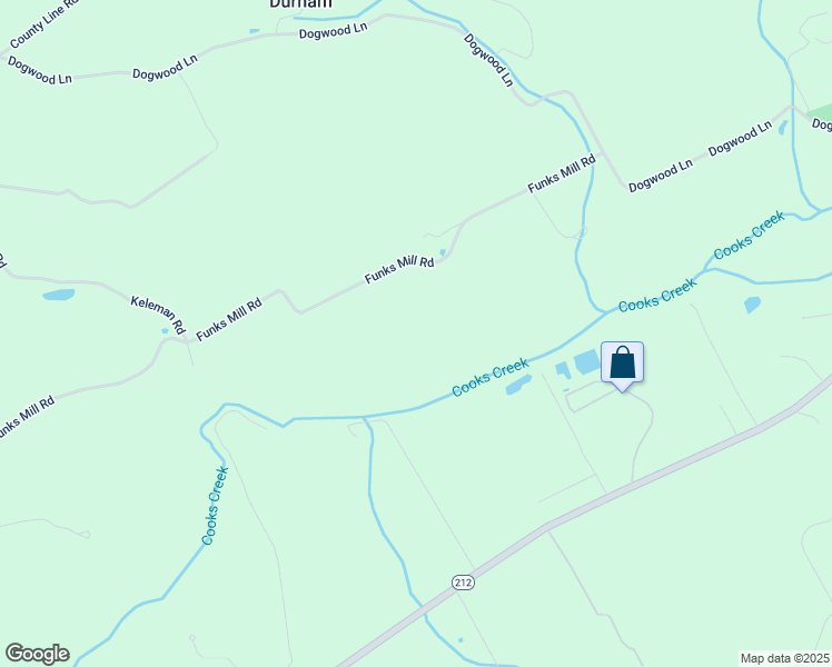 map of restaurants, bars, coffee shops, grocery stores, and more near 3844 Funks Mill Road in Riegelsville