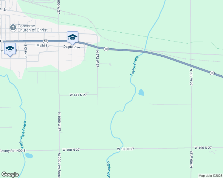 map of restaurants, bars, coffee shops, grocery stores, and more near 9615 West 147 N 27 in Converse