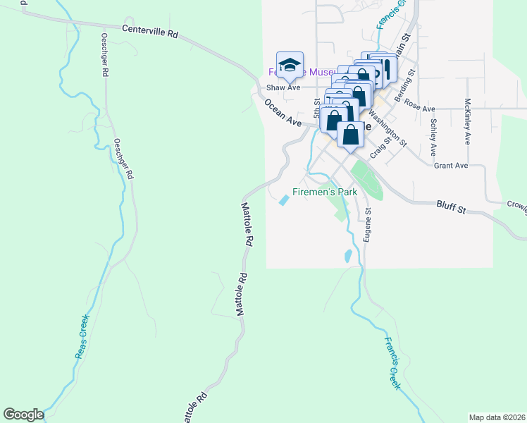 map of restaurants, bars, coffee shops, grocery stores, and more near 546 Camelot Lane in Ferndale