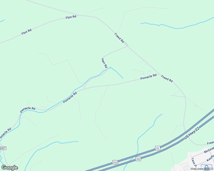 map of restaurants, bars, coffee shops, grocery stores, and more near Pinnacle Road in Juniata County