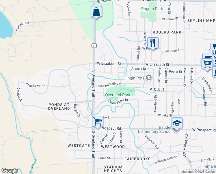 map of restaurants, bars, coffee shops, grocery stores, and more near 3008 Virginia Dale Drive in Fort Collins