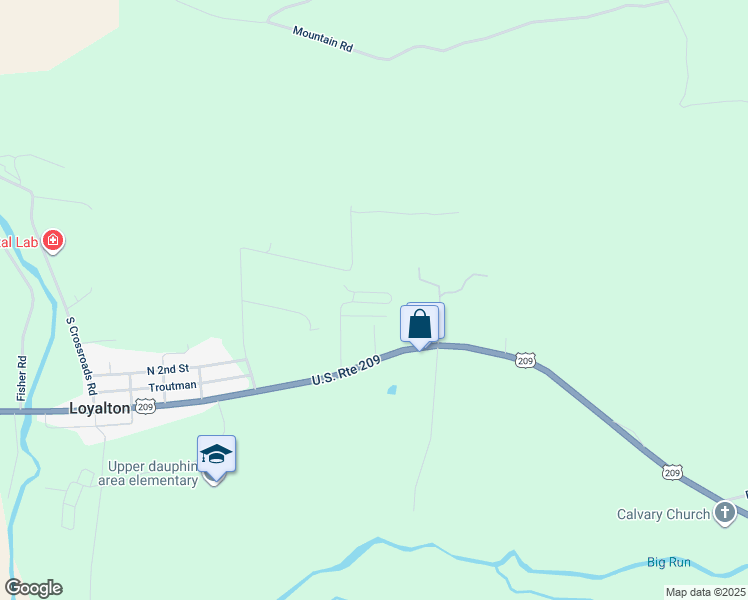 map of restaurants, bars, coffee shops, grocery stores, and more near 279 Park Lane in Lykens