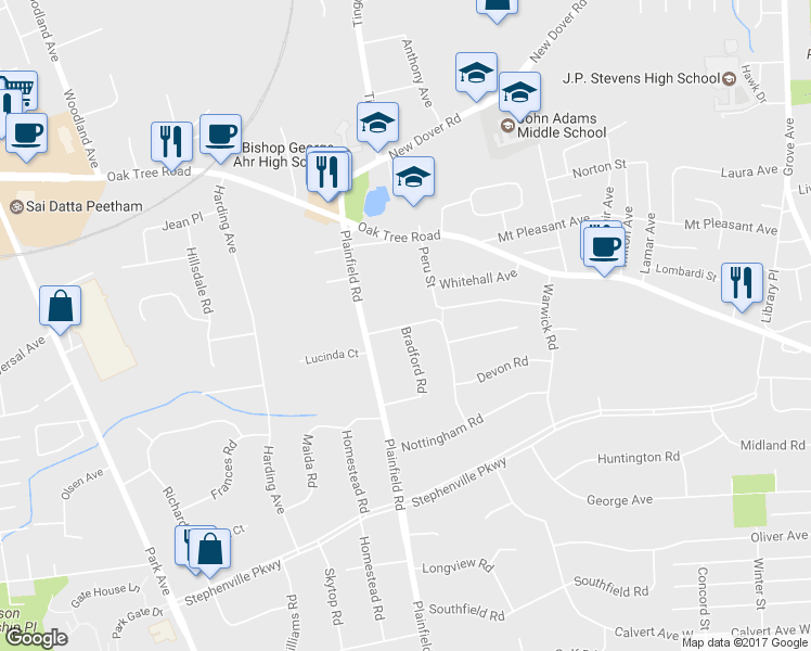 map of restaurants, bars, coffee shops, grocery stores, and more near 26 Chandler Road in Edison