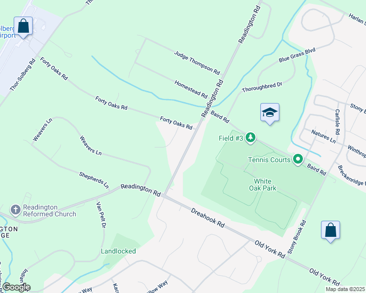 map of restaurants, bars, coffee shops, grocery stores, and more near 2 Hickory Lane in Hunterdon County
