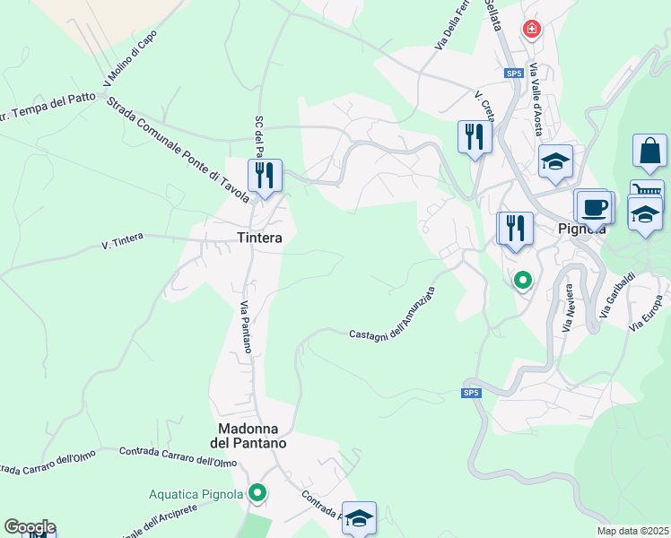 map of restaurants, bars, coffee shops, grocery stores, and more near 37 Via Valvise in Provincia di Potenza