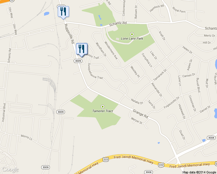 map of restaurants, bars, coffee shops, grocery stores, and more near 296 Susquehanna Trail in Allentown