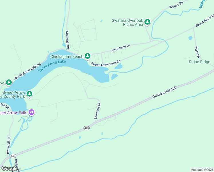 map of restaurants, bars, coffee shops, grocery stores, and more near 53 Lakefront Drive in Pine Grove