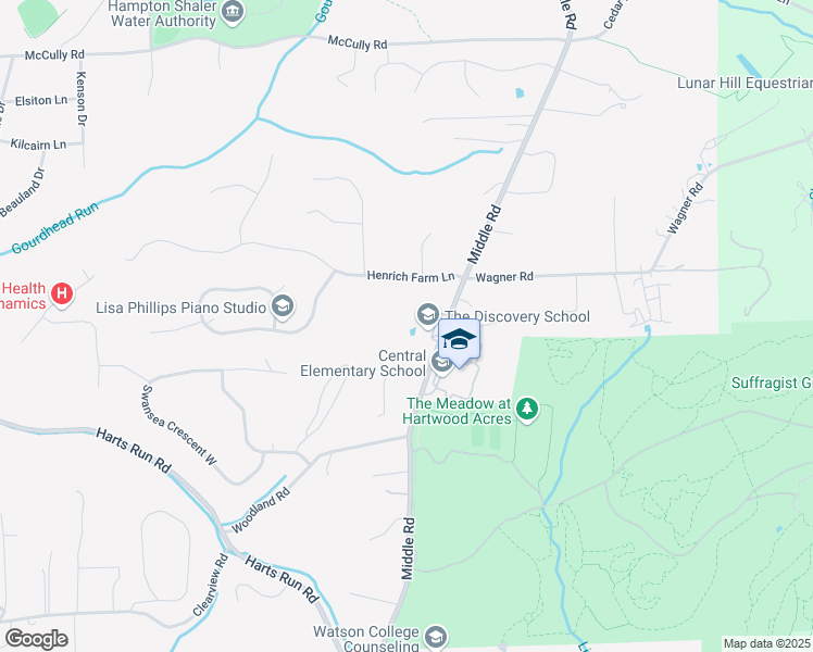 map of restaurants, bars, coffee shops, grocery stores, and more near 4225 Middle Road in Hampton Township