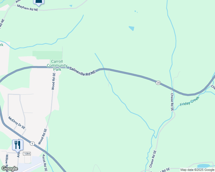 map of restaurants, bars, coffee shops, grocery stores, and more near 214 Salineville Road Northeast in Carrollton
