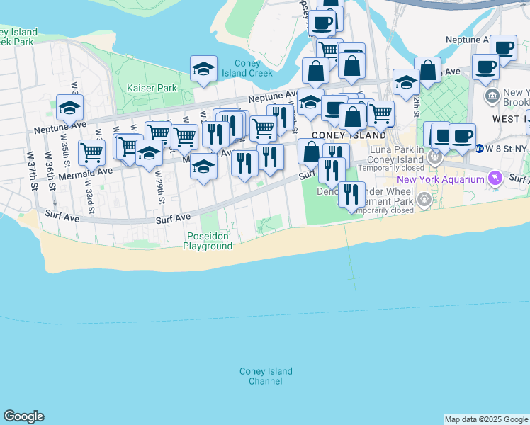 map of restaurants, bars, coffee shops, grocery stores, and more near in Brooklyn