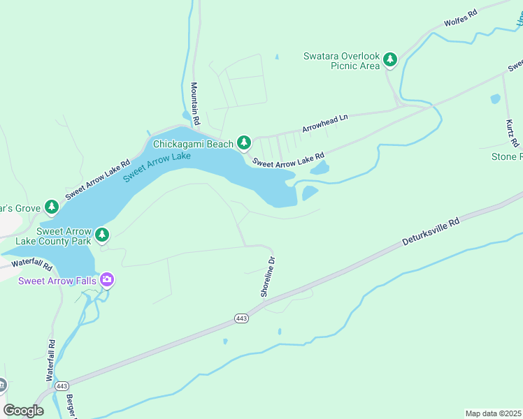 map of restaurants, bars, coffee shops, grocery stores, and more near 27 Lakefront Drive in Pine Grove