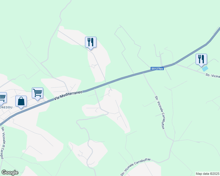 map of restaurants, bars, coffee shops, grocery stores, and more near in Provincia di Sassari