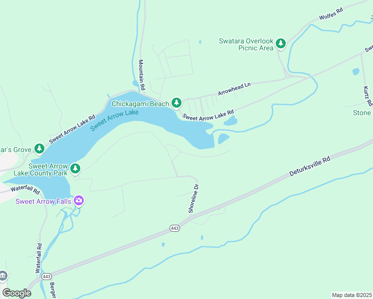 map of restaurants, bars, coffee shops, grocery stores, and more near 27 Lakefront Drive in Pine Grove