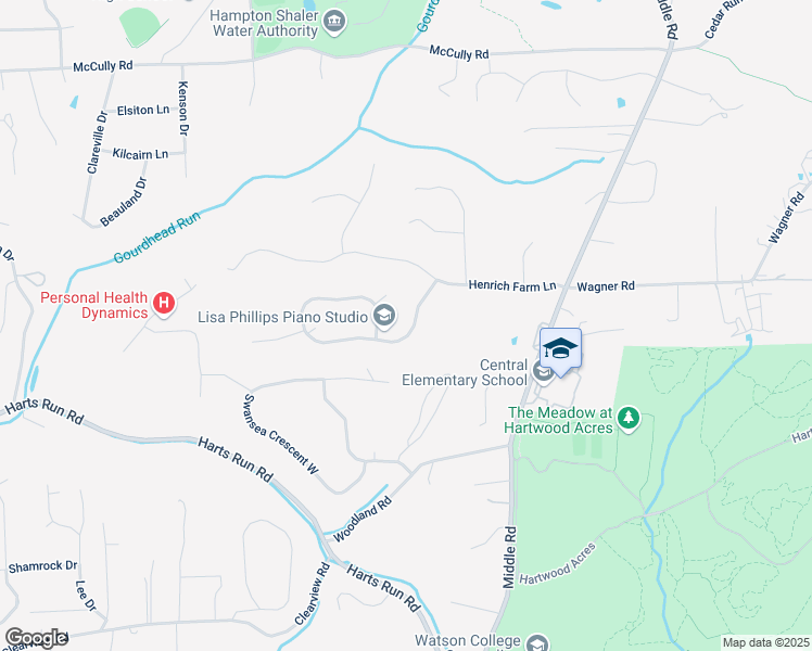 map of restaurants, bars, coffee shops, grocery stores, and more near 3167 Canterbury Drive in Hampton Township