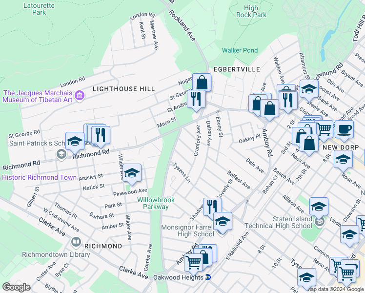 map of restaurants, bars, coffee shops, grocery stores, and more near 23 Joel Place in Staten Island
