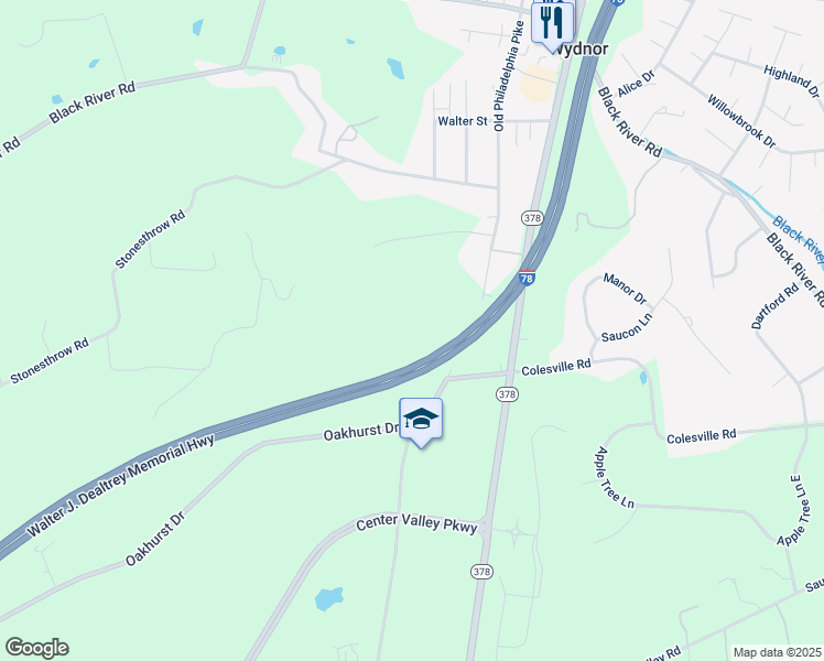 map of restaurants, bars, coffee shops, grocery stores, and more near 4046 Old Bethlehem Pike in Bethlehem
