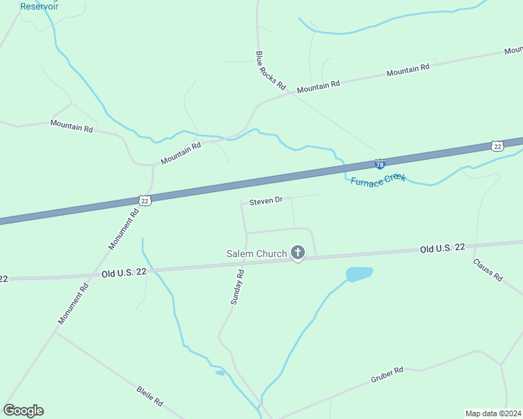 map of restaurants, bars, coffee shops, grocery stores, and more near 600 Steven Drive in Lenhartsville