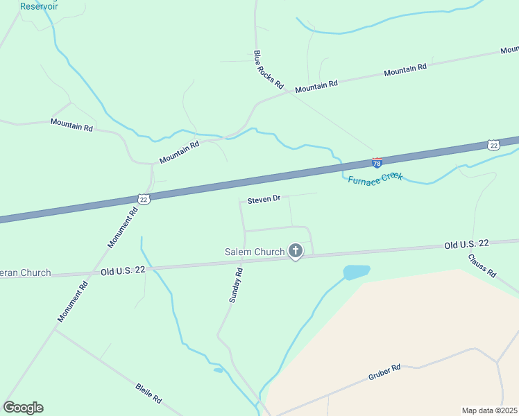 map of restaurants, bars, coffee shops, grocery stores, and more near 600 Steven Drive in Lenhartsville