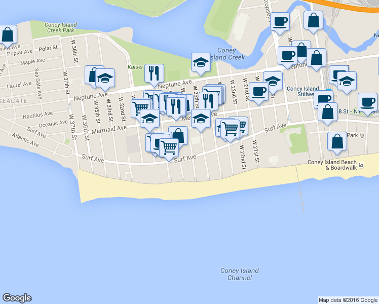 map of restaurants, bars, coffee shops, grocery stores, and more near in Brooklyn