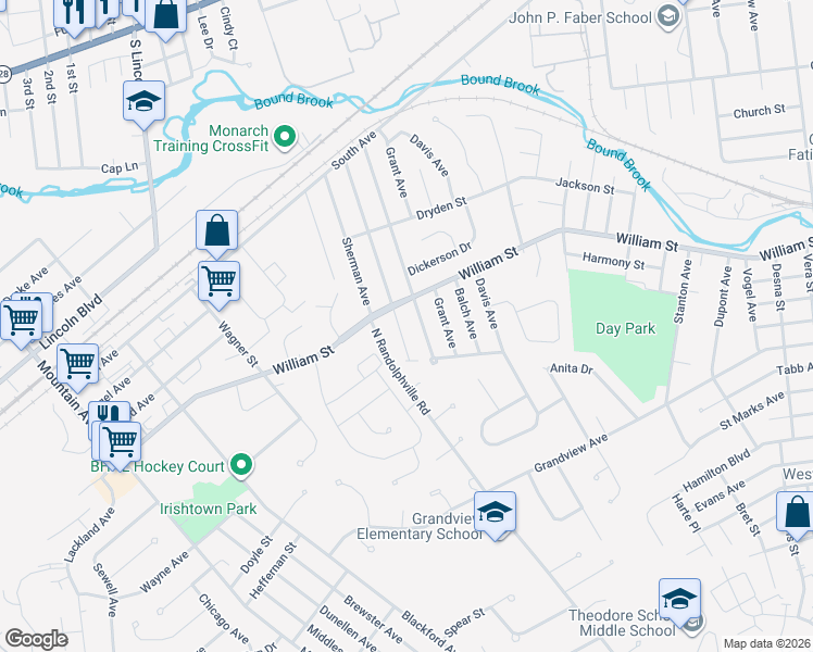 map of restaurants, bars, coffee shops, grocery stores, and more near 219 Johnson Avenue in Piscataway
