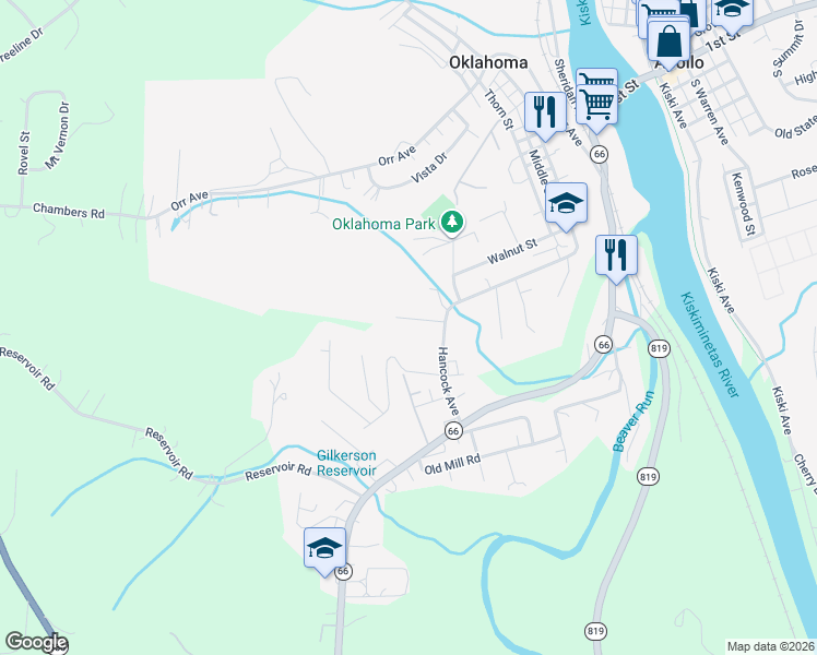 map of restaurants, bars, coffee shops, grocery stores, and more near 115 Lily Street in Apollo