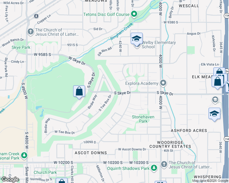 map of restaurants, bars, coffee shops, grocery stores, and more near 9789 Tayside Drive in South Jordan