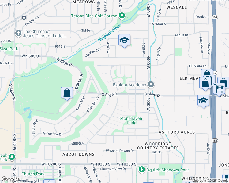 map of restaurants, bars, coffee shops, grocery stores, and more near 9776 South Yorkshire Drive in South Jordan