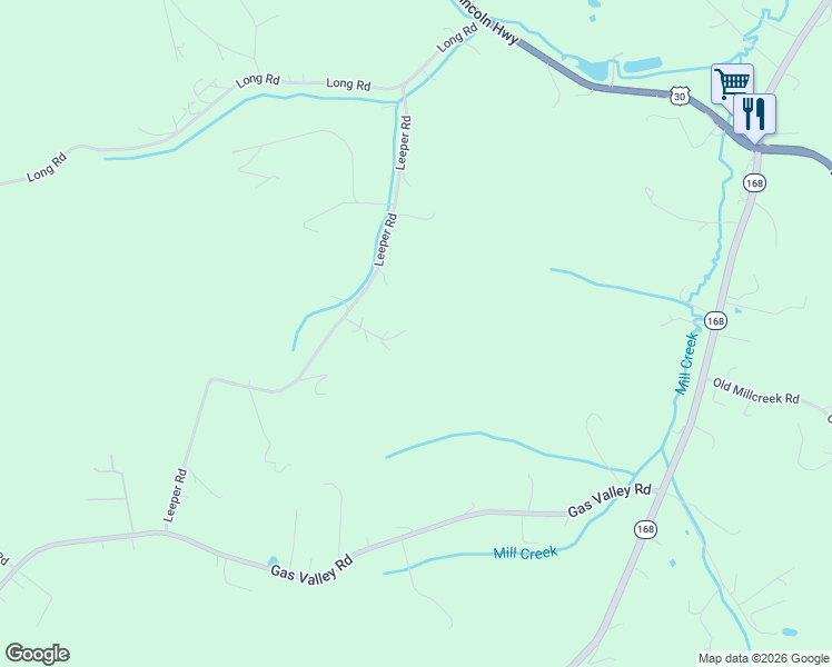 map of restaurants, bars, coffee shops, grocery stores, and more near 565 Leeper Road in Georgetown