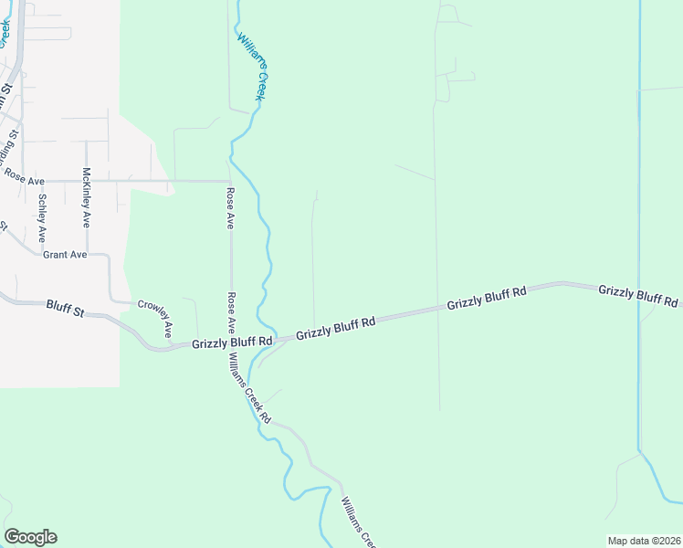 map of restaurants, bars, coffee shops, grocery stores, and more near 1561 Grizzly Bluff Road in Ferndale