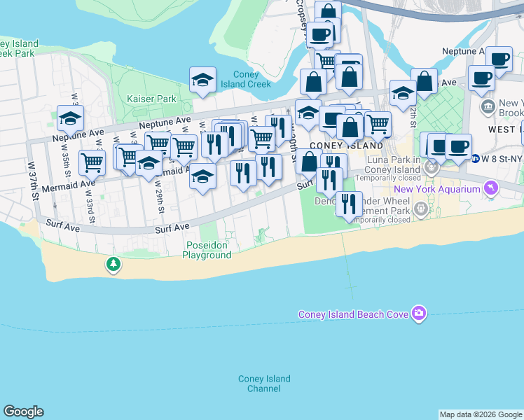 map of restaurants, bars, coffee shops, grocery stores, and more near in Brooklyn