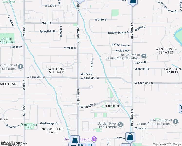 map of restaurants, bars, coffee shops, grocery stores, and more near 9770 South 1600 West in South Jordan