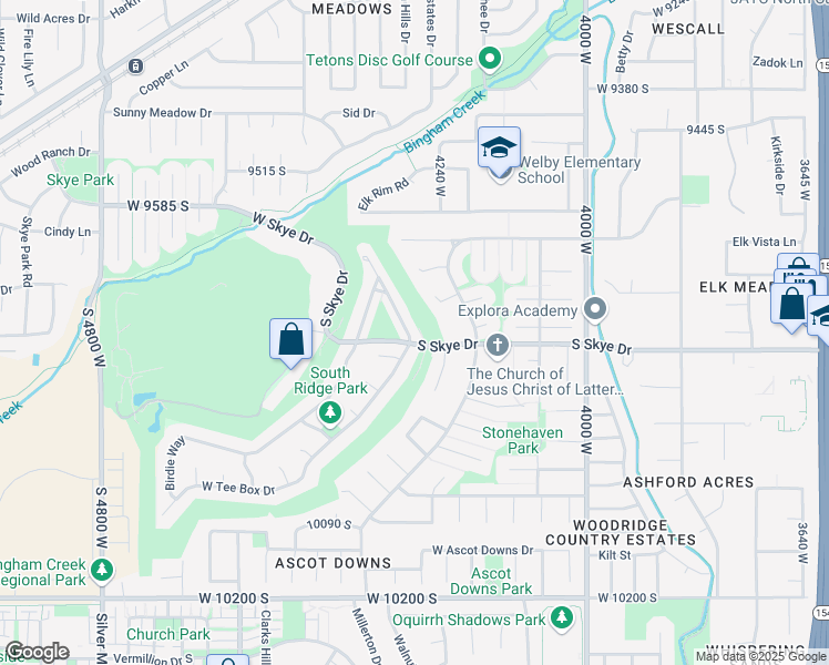 map of restaurants, bars, coffee shops, grocery stores, and more near 9789 Tayside Drive in South Jordan