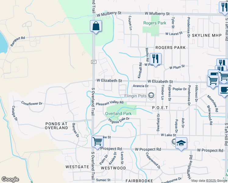 map of restaurants, bars, coffee shops, grocery stores, and more near 1103 Andrews Peak Drive in Fort Collins