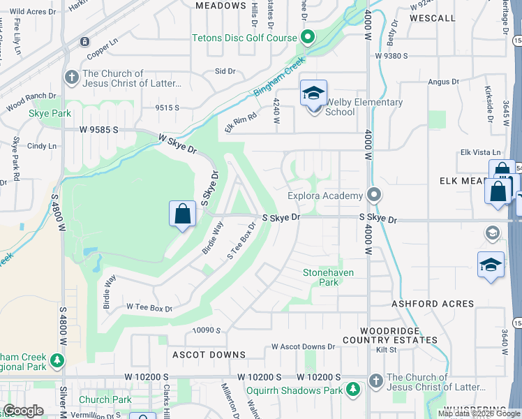 map of restaurants, bars, coffee shops, grocery stores, and more near 9789 Tayside Drive in South Jordan
