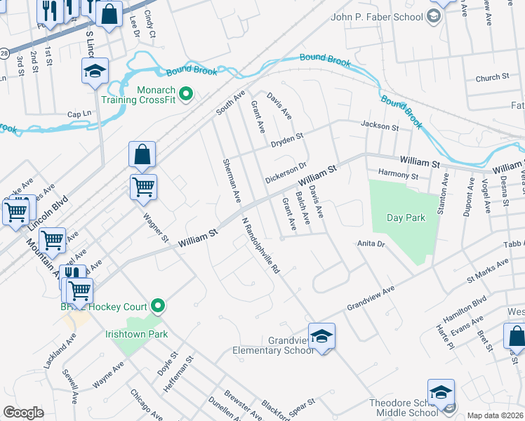 map of restaurants, bars, coffee shops, grocery stores, and more near 219 Johnson Avenue in Piscataway