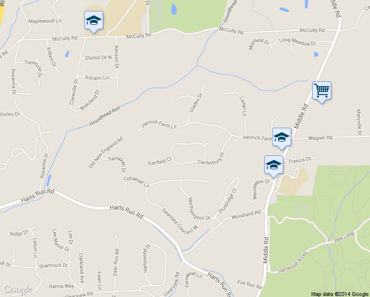 map of restaurants, bars, coffee shops, grocery stores, and more near 3065 Canterbury Drive in Hampton Township