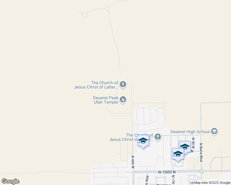 map of restaurants, bars, coffee shops, grocery stores, and more near 2467 North Deseret View Street in Tooele