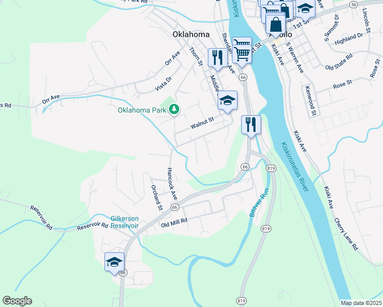 map of restaurants, bars, coffee shops, grocery stores, and more near 114 Beverly Court in Apollo