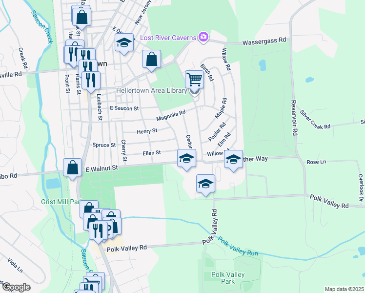 map of restaurants, bars, coffee shops, grocery stores, and more near 201 Tobias Drive in Hellertown