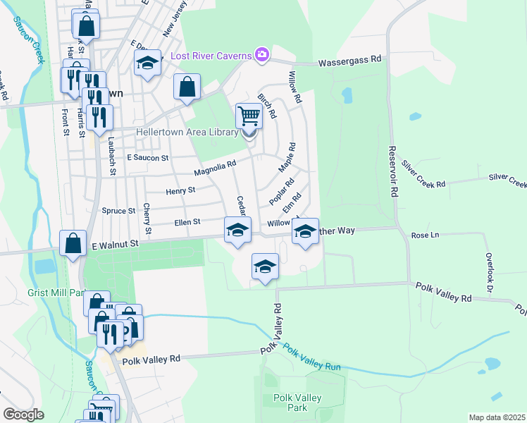 map of restaurants, bars, coffee shops, grocery stores, and more near 151 Constitution Avenue in Hellertown