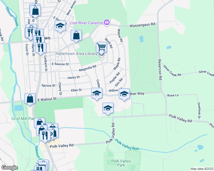 map of restaurants, bars, coffee shops, grocery stores, and more near 151 Constitution Avenue in Hellertown