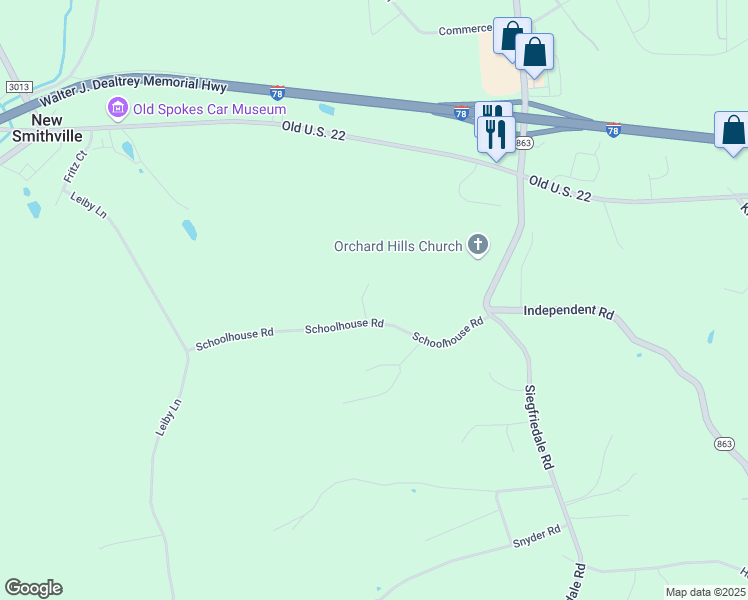 map of restaurants, bars, coffee shops, grocery stores, and more near 2071 Peacock Drive in Breinigsville