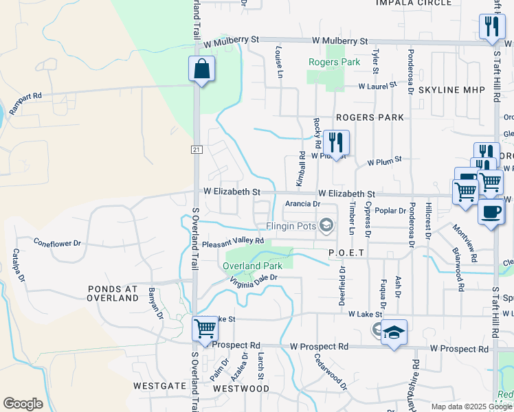 map of restaurants, bars, coffee shops, grocery stores, and more near 1005 Andrews Peak Drive in Fort Collins
