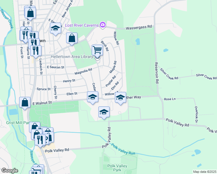 map of restaurants, bars, coffee shops, grocery stores, and more near 820 Poplar Road in Hellertown